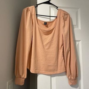 Pink puffy sleeve top